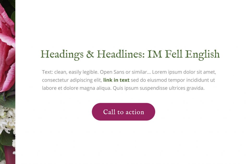 Greenery flowers typography update