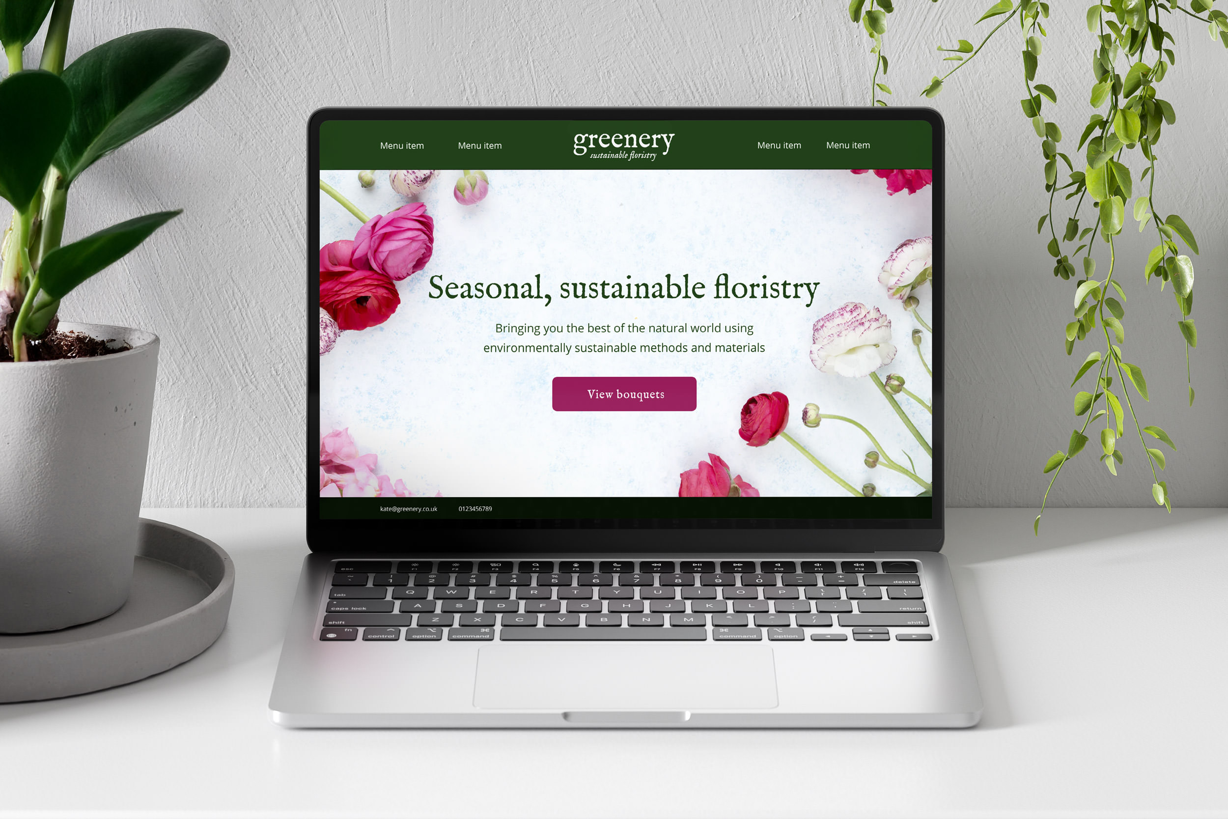 Greenery website homepage - AFTER